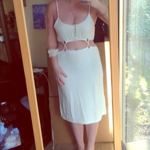 Sabo White Cut Out Beach Goddess Dress